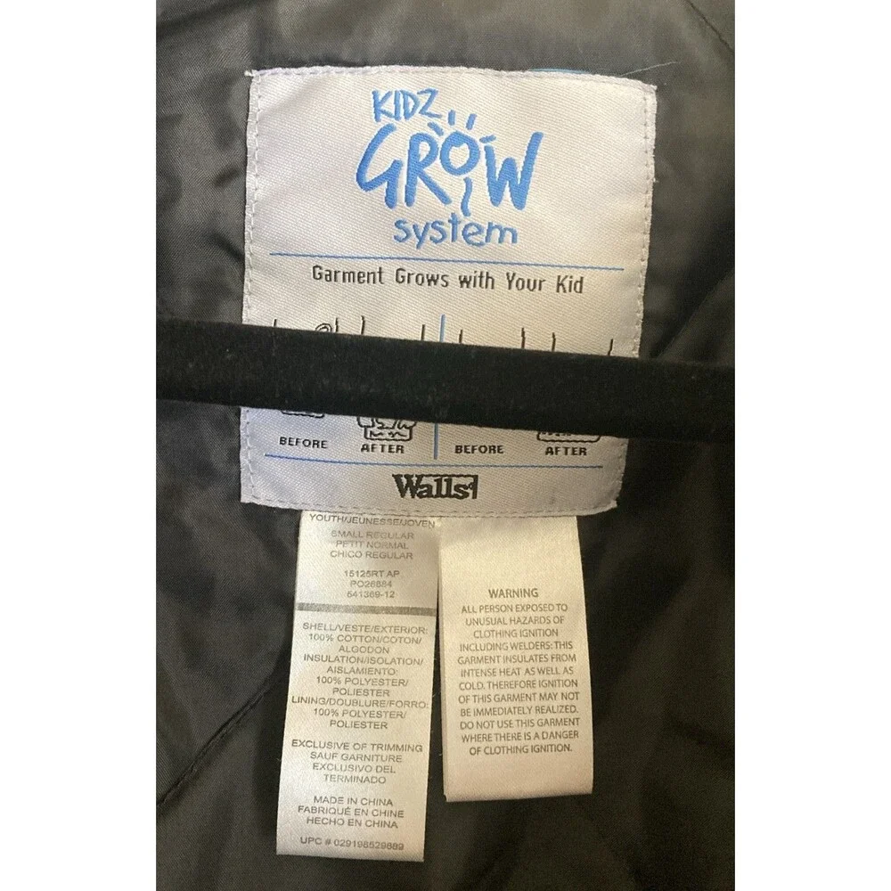 Walls Kidz Grow System Camo Insulated Youth Small Regular Coveralls Hunting Snow